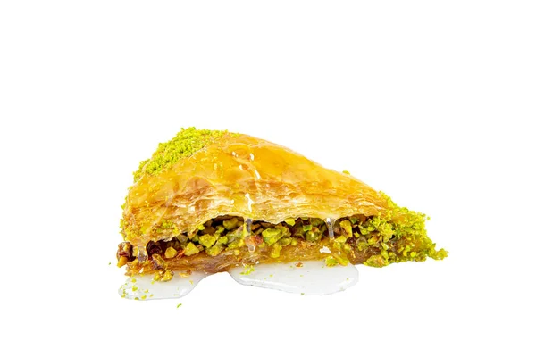 Изолированный Морковный Ломтик Пахлавы Лучший Турецкий Baklava Havuc Dilimi Баклава — стоковое фото