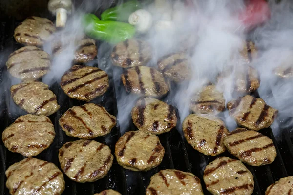 Turkish Food Kofte Kofta Cheddar Meatballs Kebab Grilled Patties Charcoal — Stock Photo, Image