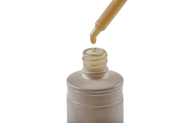 Cosmetic Bottle Pipette Bottle Cream Isolated White Background — Stockfoto