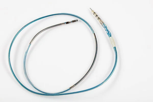 Pacemaker Activation Cable Isolated White Background Heart Battery Pacemaker Cable — Fotografia de Stock