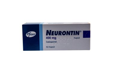 Istanbul, Turkey, 11 August 2022; Pfizer Neurontin Box of 400Mg Neurontin Gabapentin tablets for the treatment of peripheral neuropathic pain such as painful diabetic neuropathy.