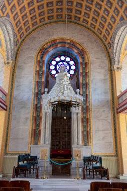 Edirne, Turkey - July 3, 2022: Great Synagogue in Edrine city, Turkey. The synagogue is one of touristic landmarks in Edirne.