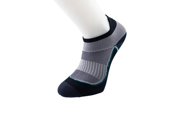 Vue Latérale Pied Plastique Portant Nouvelles Belles Douces Chaussettes Vierges — Photo