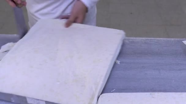 Chef Está Haciendo Nuez Baklava Etapas Preparación Postres Baklava Jefe — Vídeos de Stock