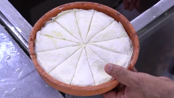 Chef Fait Baklava Aux Noix Baklava Étapes Préparation Des Desserts — Video