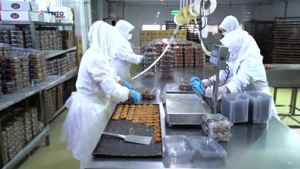 Turquía Estambul Fábrica Alimentos Produce Dulces Turcos — Vídeos de Stock