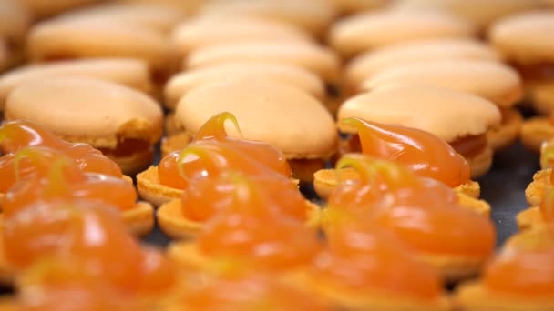 Делать Макароны Процесс Приготовления Макарон Макарун Французский Десерт Сжатие Теста — стоковое видео