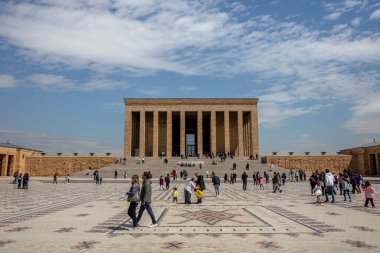 Anitkabir, Ankara, Türkiye - 14 Nisan 2022; Anitkabir Mustafa Kemal Atatürk 'ün mozolesidir. Ankara, Türkiye.