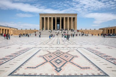 Anitkabir, Ankara, Türkiye - 14 Nisan 2022; Anitkabir Mustafa Kemal Atatürk 'ün mozolesidir. Ankara, Türkiye.