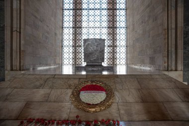 Anitkabir, Ankara, Türkiye - 14 Nisan 2022; Anitkabir Mustafa Kemal Atatürk 'ün mozolesidir. Ankara, Türkiye.