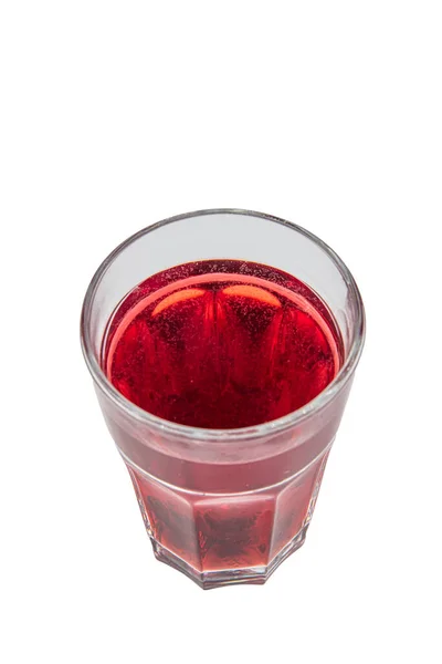 Чашка Hibiscus Tea Пелюстками Ізольованими Білому Тлі Пиття Гарячого Напою — стокове фото