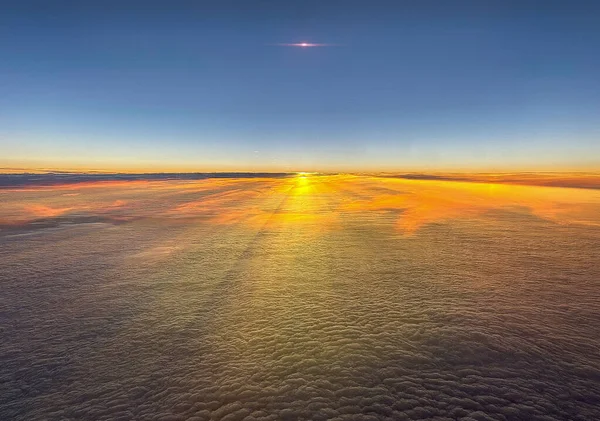 Aerial Photo Beautiful Sky Ufo Sunset Clouds — Stock Photo, Image