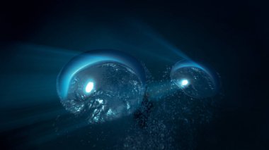 Yüzeye çıkan hava kabarcıklarının sanatsal sualtı fotoğrafçılığı