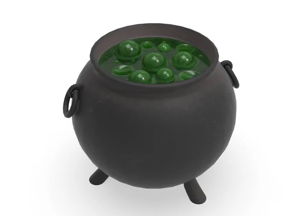 Arka planda bir varil cadı iksiri 3d oluşturma