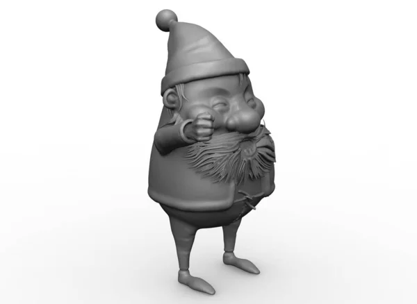 Santa Claus Voor Het Schilderen Achtergrond Rendering — Stockfoto