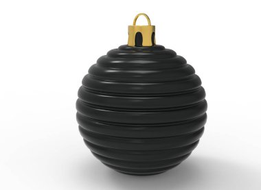 Beyaz arka planda Noel ağacı oyuncakları. Noel süsleri. 3d oluşturma.