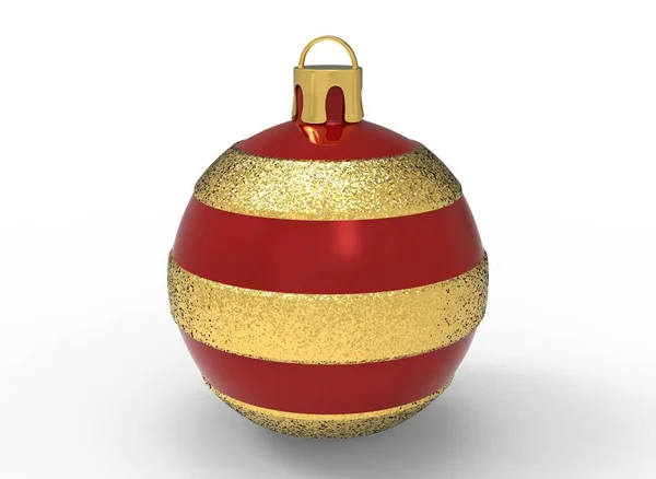白色背景的圣诞树玩具 圣诞装饰品3D渲染 — 图库照片