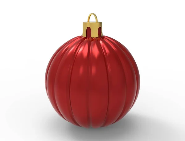 Beyaz arka planda Noel ağacı oyuncakları. Noel süsleri. 3d oluşturma.