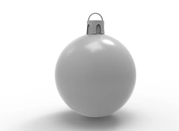 白い背景にクリスマスツリーのおもちゃ クリスマスの飾り 三次元レンダリング — ストック写真