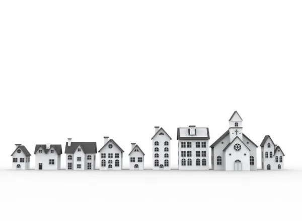Haus Isoliert Auf Weißem Hintergrund Rendering — Stockfoto