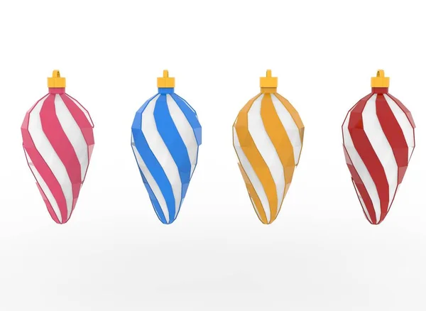Árvore de Natal brinquedo decoração no fundo branco 3d-renderização — Fotografia de Stock