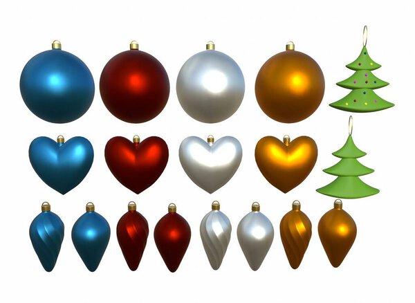 christmas tree decorations on the background 3d-rendering.
