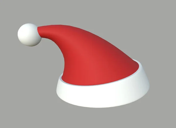 Noel Baba 'nın Noel şapkası arka planda 3D görüntüleme.