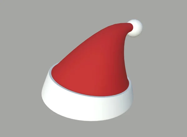 Santa Claus Χριστουγεννιάτικο Καπέλο Στο Φόντο Απόδοση — Φωτογραφία Αρχείου