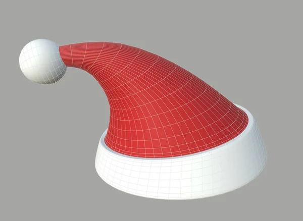 サンタ クラスのクリスマスの帽子の背景3Dレンダリング — ストック写真