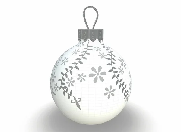 Bola de Navidad negro decoración clásica brillante en blanco básico simple. 3d-renderizado —  Fotos de Stock