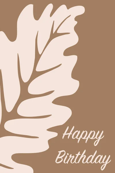 Happy Birthday greeting card design. Leaves