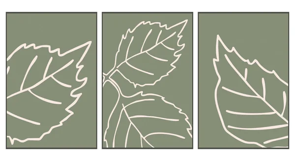 Ботанічне Настінне Мистецтво Лінійне Мистецтво Рослин Малюнок Абстрактною Формою Анотація — стоковий вектор