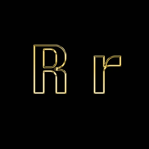 Nagybetűs Kisbetűs Fekete Háttérrel Gold Letter Renderelés Label Design Logo — Stock Fotó