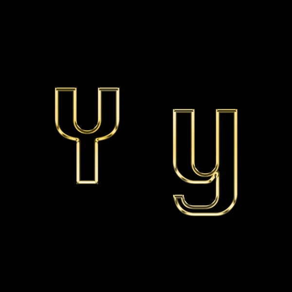 Maiúsculas Minúsculas Fundo Preto Gold Letter Rendering Label Design Logo — Fotografia de Stock