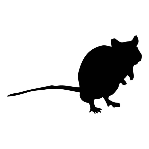 Illustration Vectorielle Animale Souris Noire Sur Fond Blanc — Image vectorielle