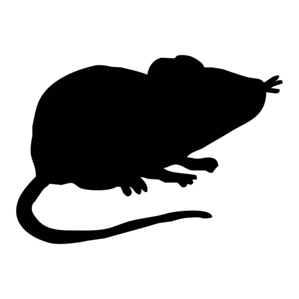 Εικονογράφηση Διανυσματικών Ζώων Μαύρο Ποντίκι Λευκό Φόντο — Διανυσματικό Αρχείο