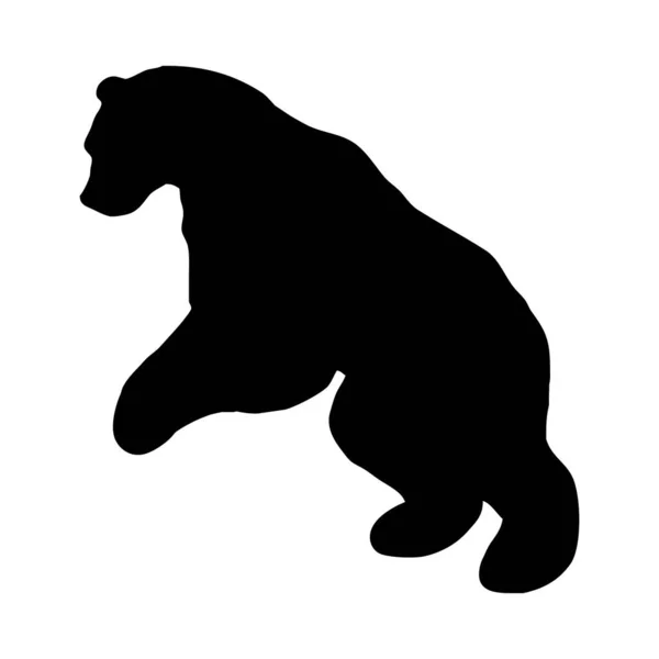 Ilustração Vetorial Urso Silhueta Preta Sobre Fundo Branco —  Vetores de Stock