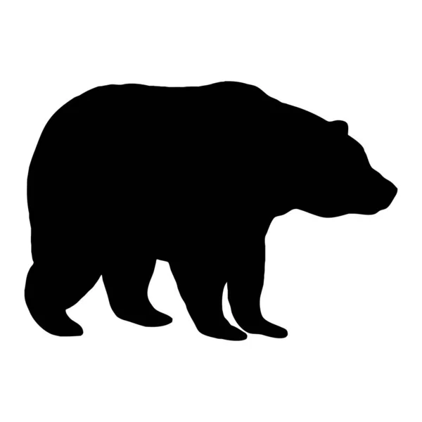 クマのベクトルイラスト 白地に黒のシルエット — ストックベクタ