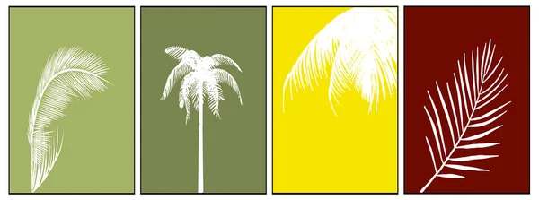 植物ポスターのコレクション 現代アートカード カバー ミニマリストと自然壁の芸術のためのミニマリストデザイン — ストックベクタ