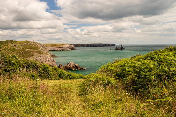 Tenby Cornwall Wales Engeland Prachtig Zomers Landschap Aan Carmarthen Bay — Stockfoto