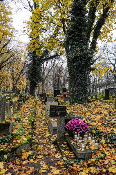 Kasım 2018 Krakow Polonya Yahudi Mezarlığı Eski Yahudi Mezarları — Stok fotoğraf