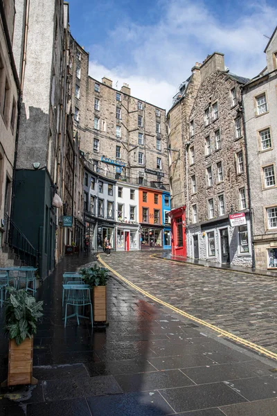 May 2021 Edinburgh Scotland England Colorful Street Shops Edinburgh Old — Stock Photo, Image