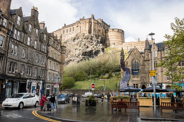 Mai 2021 Edinburgh Schottland England Blick Auf Edinburgh Castle Von — Stockfoto