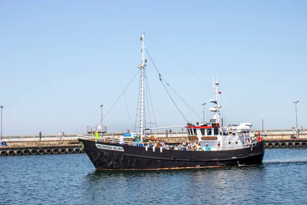 June 2019 Hel Polska Fishing Harbor Yachts Puck District — Stock Photo, Image