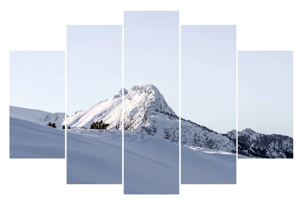 Triptych Winter Landscape Polish Tatra Mountains — Stock Photo, Image