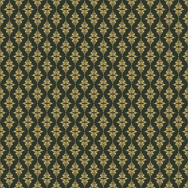 Oriental Seamless Pattern Art Deco Style Gold Elements Green Background — Stock Photo, Image