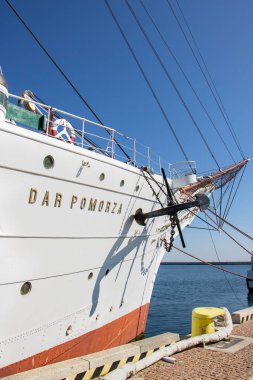 21 Nisan 2019 Gdynia Limanı Polonya. Dar Pomorza Denizcilik Müzesi