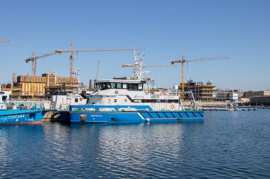 21 Nisan 2019 Gdynia Limanı Polonya. Yat manzaralı Gdynia limanı..