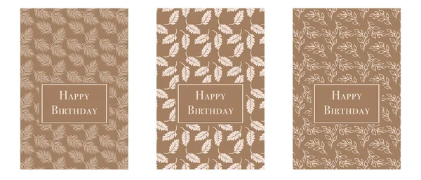 Boldog Születésnapot Üdvözlőkártya Sablont Botanikai Képlet — Stock Vector