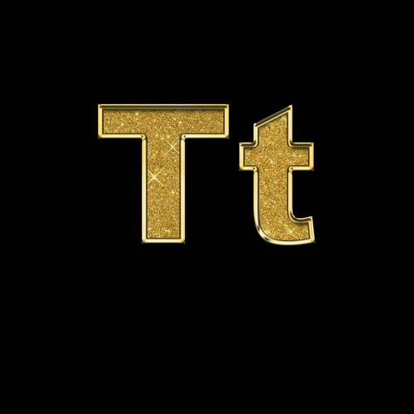 Uppercase Lowercase Letters Alphabet Gold Letter Black Background Symbol Your — Stock Photo, Image